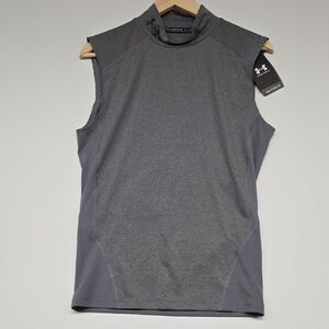 Under Armour Charcoal Sleeveless Compression Mock Neck Shirt